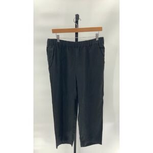 Quince Black Elastic Waist Straight-Leg Pants